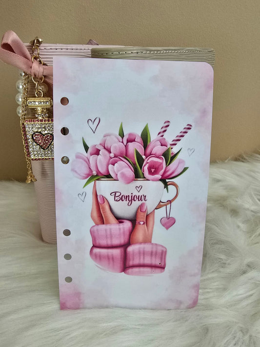 Page de garde "Bonjour rose" A6