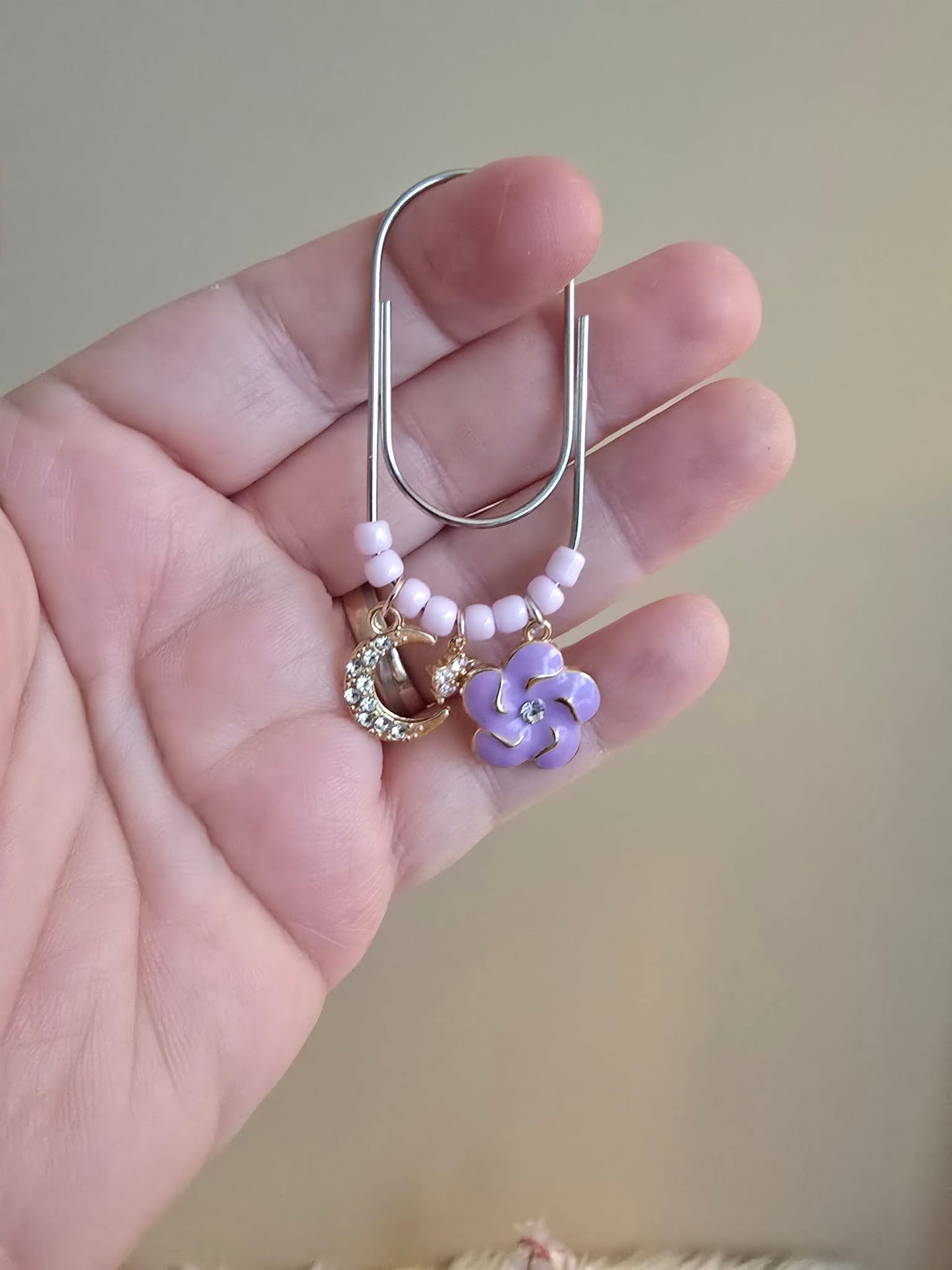 Trombone pendentif " Lune & fleur"